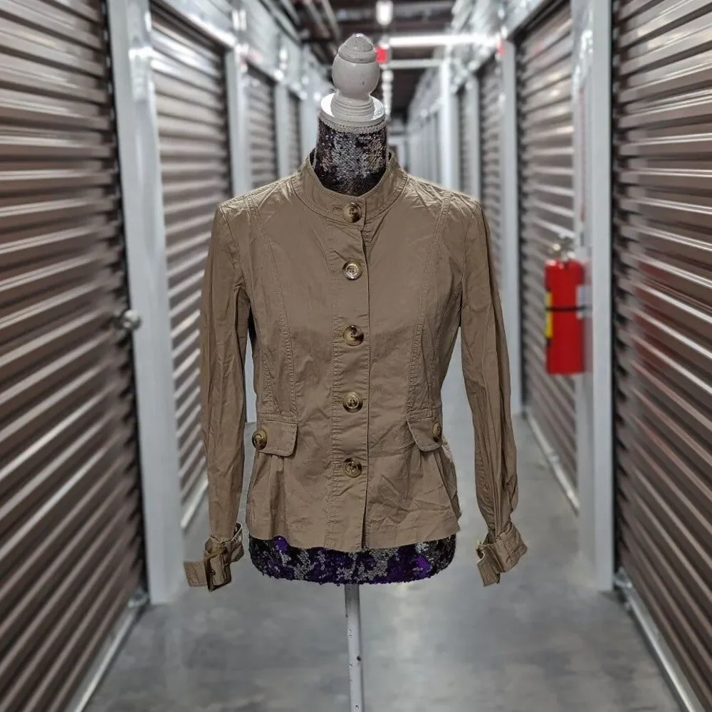 Minimalist Military Chic Tailored‎ Luxe Michael Kors Beige Jacket 8P